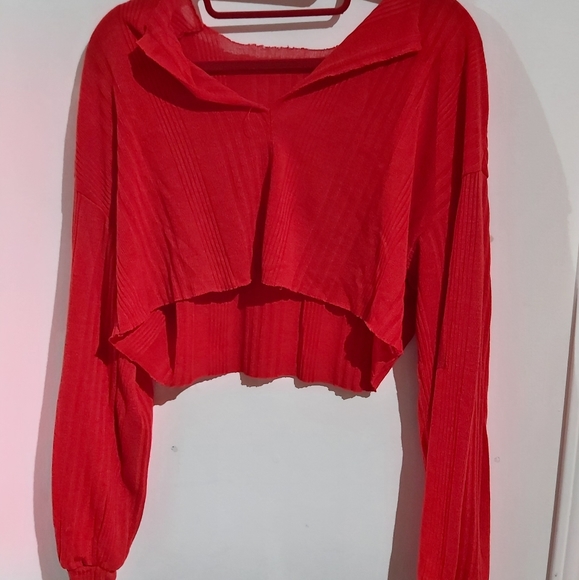 Shein red long sleeve tee - Picture 3 of 5